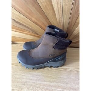 Merrell Thermo Kiruna Mid Zip Waterproof Boots Brown Clay Leather Women Sz 7 EUC
